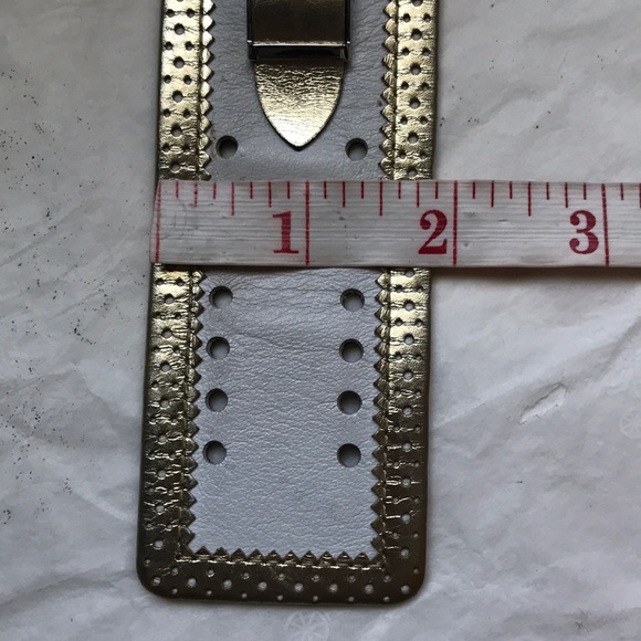 Guess Gold & white leather watch cuff bracelet - Picture 16 of 16